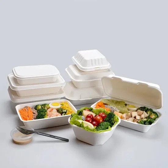 Compostable food service packaging enables sustainable catering operations.
