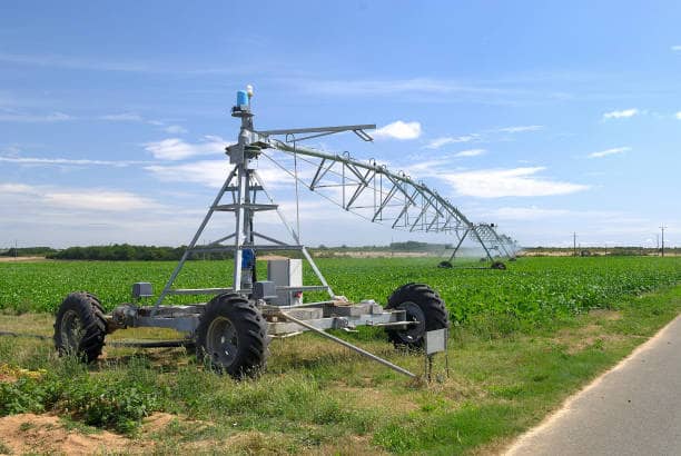 Variable-rate irrigation matches water application to soil variability within the circle.