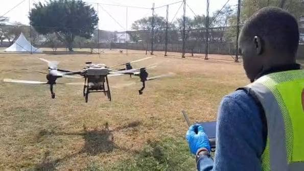 Variable-rate aerial spraying applies chemistry only where needed.